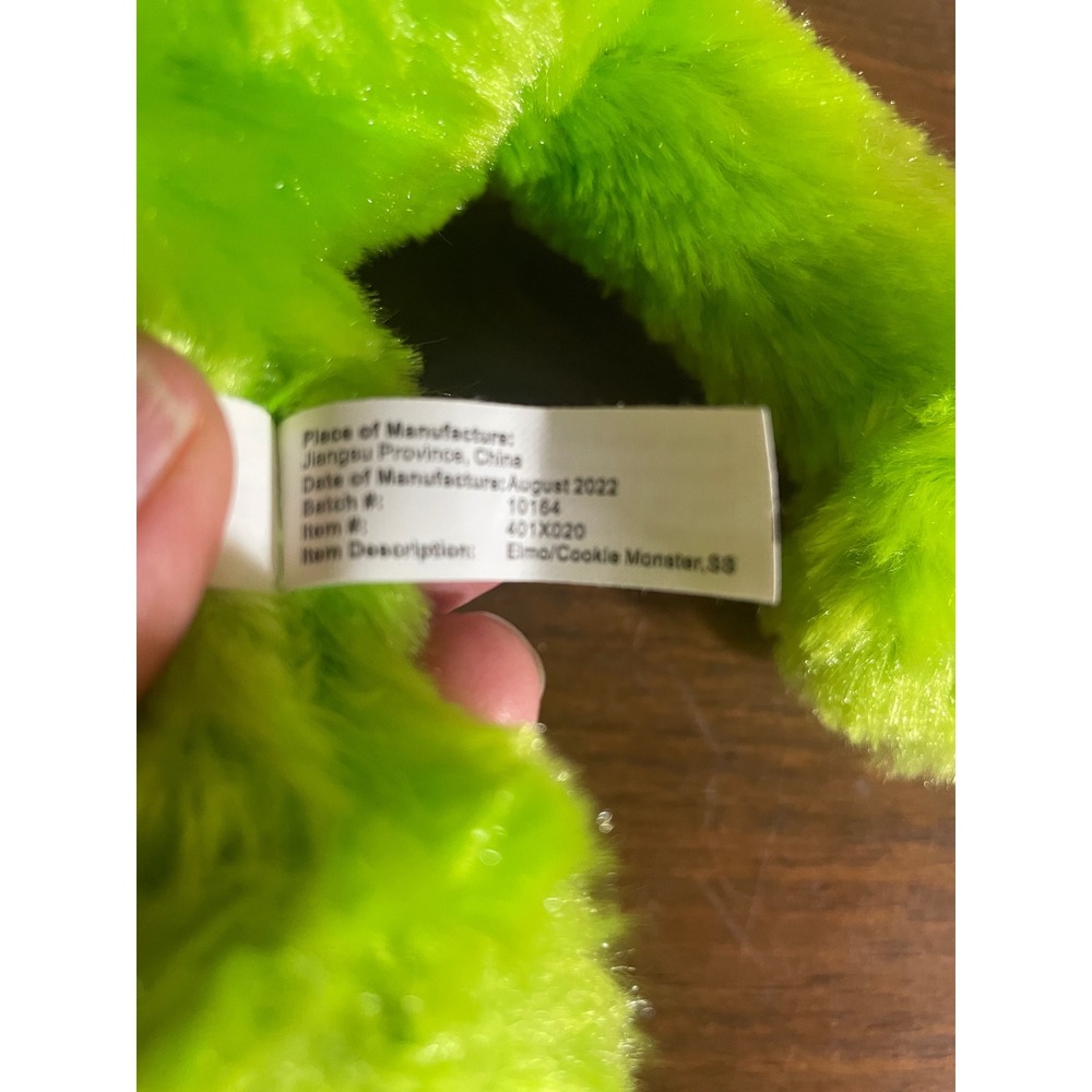 Sesame Street Toy Factory Neon Green Elmo Cookie Monster Style Plush 11" 401X020 - Picture 8 of 11